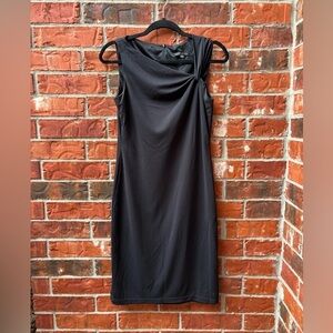 David Meister 4 Black Shoulder Sleeveless Cocktail Wedding Guest Evening Dress